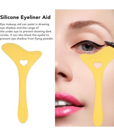 Reusable Eyeliner Aid with Cream Applicator Silicone Eye Makeup Tool for Drawing Eyeshadow Mascara Application - Versatile Eye Beauty Tool (Yellow) - Buy Online on GoSupps.com