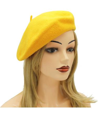 Umeepar Wool French Beret Hat for Women in Yellow - Stylish & Chic - Buy Online on GoSupps.com