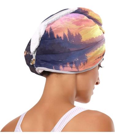 Galaxy Sky Forest Hair Towel 2 Pack - Super Absorbent Quick Dry Hair Turbans for Women & Girls - Buy Online on GoSupps.com