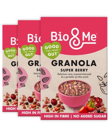 Bio&Me Bio&Me: Super Berry Granola Pack of 3 x 360g Packs Vegan No Added Sugar Gut-Friendly