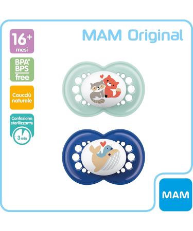MAM Original Pacifiers Set of 2 - Rubber Pacifiers with Box | 16+ Months | Light Blue - Buy Online on GoSupps.com