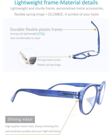 Reading Glasses 1.25 Readers 5 Pack - Lightweight Round Eyeglasses for Women Men - Flexible Spring Hinge - Mix Color 5 Pair Set - Buy Online on GoSupps.com