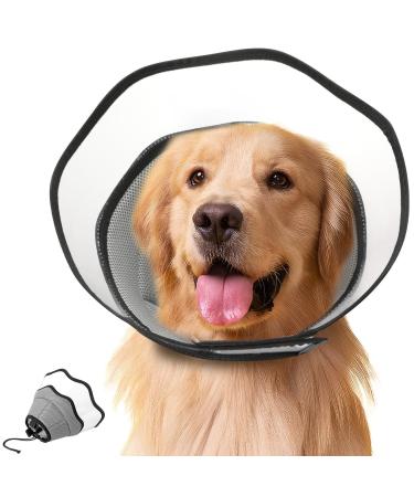 Vavopaw Ruckrause Dog Leck Protection Rewel dog after op soft breathable protective collar waterproof PVC adjustable lightweight recycling collar pet Elisabethane XL gray