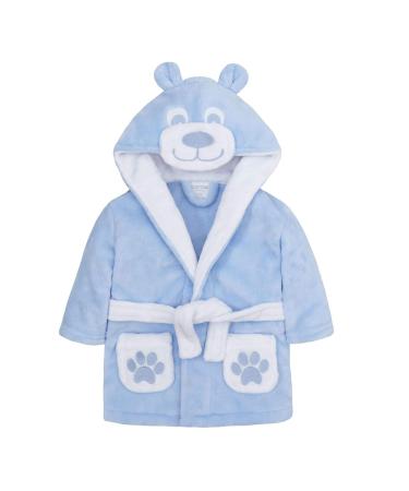 undercover lingerie Babies/Toddlers Infant Kid Soft Fleece Hooded Robe Bathrobe 12-18 Months Teddy - Blue