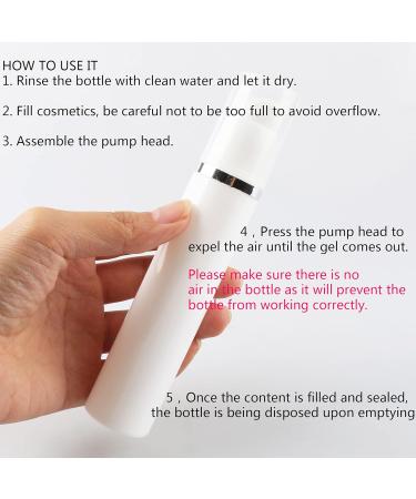 Zeoabsy 24 Pack 30ml Airless Pump Dispenser - Refillable White Plastic Cream Bottles with Silver Edge for Cosmetics - Buy Online on GoSupps.com