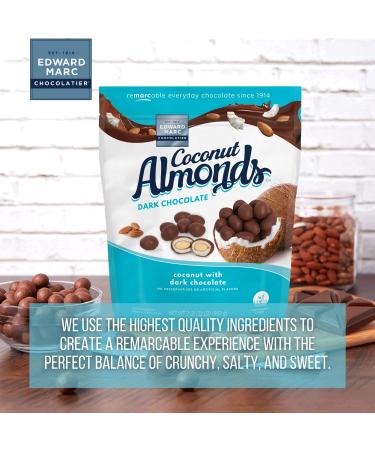 Edward Marc Chocolatier 32oz Coconut Almonds with Dark Chocolate 2-Pack - 2 lb (Pack of 2) - Buy Online on GoSupps.com