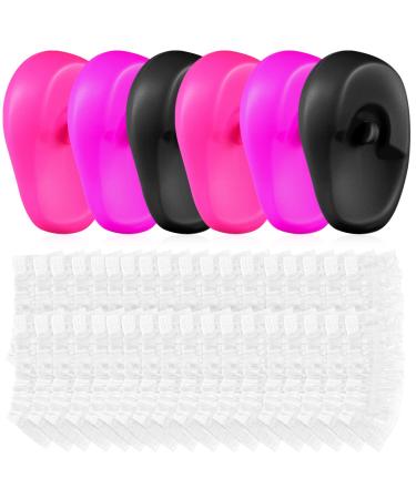 KALLORY Shower Cap 206pcs Hair Dye Ear Cover  Silicone Ear Protectors Disposable Shower Earmuffs Hairdressing Ear Caps for Women Men Shower Caps