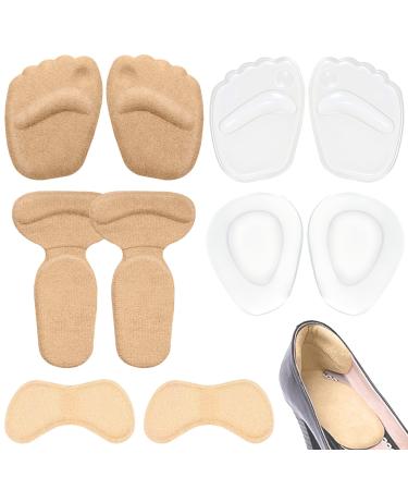 5 pairs of bale cushions forefoot heel cushion non-slip gel cushion gel shoe inserts reusable for men and women (10 pieces in set)