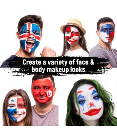 Red White Blue Face Paint - 12g Patriotic Stripe Stick for 4th of July Halloween & Sports Events | USA Flag Makeup - Buy Online on GoSupps.com