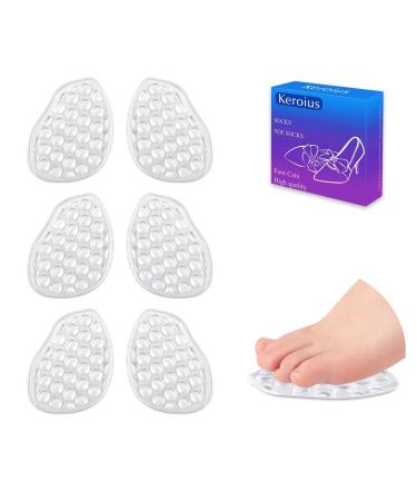 3 Pairs Metatarsal Pads Ball of Foot Cushions High Heel Inserts Foot Pads Anti Slip Heel Pads Inserts for Women Pain Relief and Comfort Non Slip Heel Pads B-3 Pairs Clear