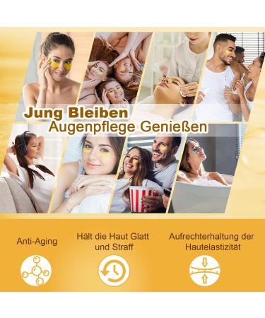 60 Hyaluron & Collagen Eye Pads Mask - Anti-Aging for Dark Circles Wrinkles & Puffiness - Gold Edition - Buy Online on GoSupps.com
