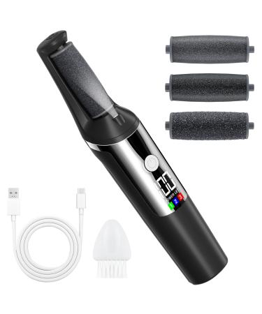 Nuve Smooth Pedicure Wand Electric Callus Removers for Feet Rechargeable Flawless Pedi Electric Feet Callus Remover for Dry Cracked Heels Calluses Dead Skin and Foot Care (Black)