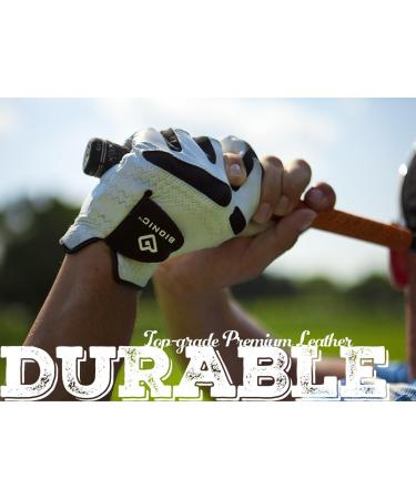 Men's BIONIC StableGrip Golf Glove - Natural Fit Technology - Genuine Cabretta Leather - White (Large) - Buy Online on GoSupps.com