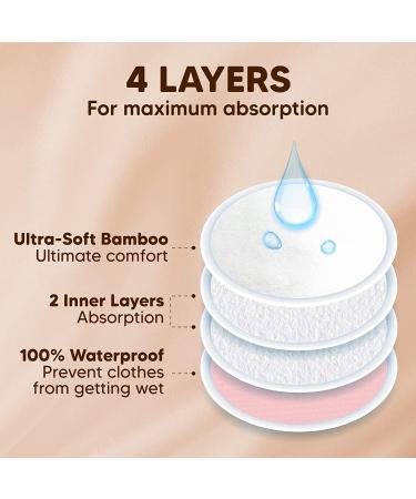 Reusable Nursing Pads for Breastfeeding  14-Pack - 4-Layers Organic Bamboo Nursing Pads - Breastfeeding Pads - Washable Breast Pads - Natural Bamboo Maternity Pads  Nipplecovers Pastel Touch Large 4.8" - Buy Online on GoSupps.com