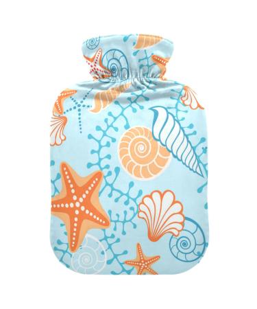Hot water bottles with cover starfish sea hot water bag for pain relief sore muscles arthritis warm water bag 2 liters