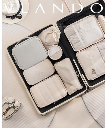 Vando Travel Cosmetic Bag - Waterproof Makeup Organizer for Men & Women - Stylish Gray Leather Case - Buy Online on GoSupps.com