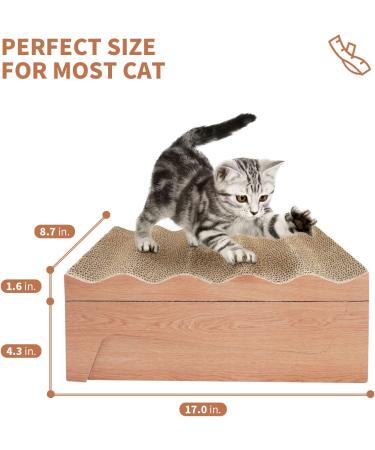 RUMUUKE Cat Scratcher Pad Cardboard Lounge Bed 3-Pack with Catnip - Durable Reversible Corrugated Scratching Pad - Buy Online on GoSupps.com