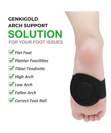 genkigold Arch Support 3 Pairs Compression Fasciitis Cushioned Support Sleeves Plantar Fasciitis Foot Relief Cushions for Plantar Fasciitis Fallen Arches Achy Feet Problems for Men and Women - Buy Online on GoSupps.com