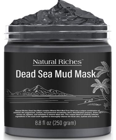 Natural Riches Dead Sea Mud Mask for Face and Body - Spa Quality Best Facial Cleansing Pore reducer for Blackhead face mask for Acne Tightens Skin Healthier Complexion for Women- 8.8 Oz