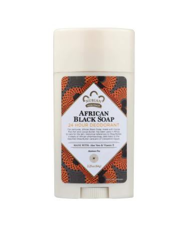 Nubian Heritage Deodorant - All Natural - 24 Hour - African Black Soap - 2.25 oz - 1 each (Pack of 2)