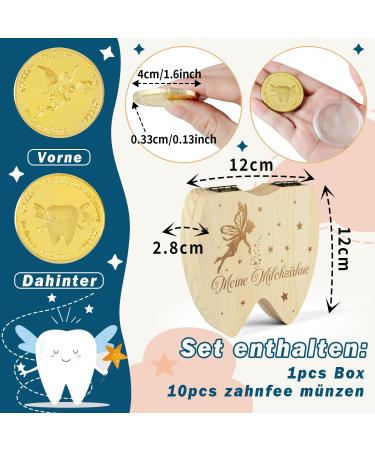 Victer Tooth Fairy Coins & Personalized Milk Tooth Box Set - 10 Goldtaler & 1 Custom Tooth Box | Perfect Tooth Fairy Gifts for Kids - Buy Online on GoSupps.com