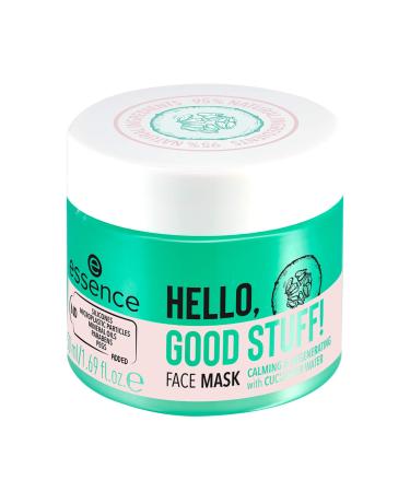 Essence Hello Good Stuff!Face mask green moisturizing regenerating soothing natural gelig vegan oil -free without alcohol without parabens 1 Pack (50ml)