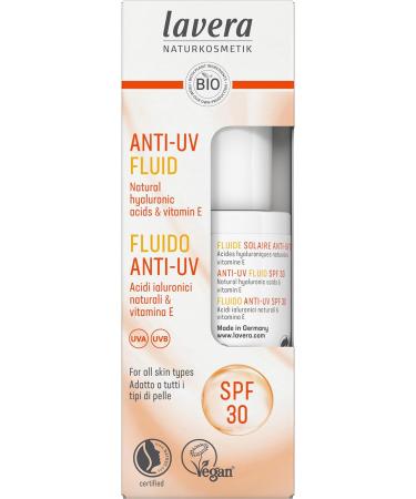 lavera Anti-UV Fluid SPF 30 - protects against UV rays - mineral protection - against sun-induced skin ageing - vegan - natural cosmetics - 30 ml - Buy Online on GoSupps.com