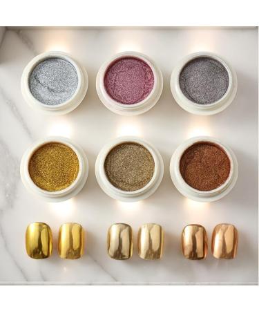  yztju Chrome Nail Powder Set - Shiny Chrome Dust Pearlescent Finish | Gel Nail Accessory Pack Glazed Donut Nail Look DIY Beauty Manicure - Buy Online on GoSupps.com