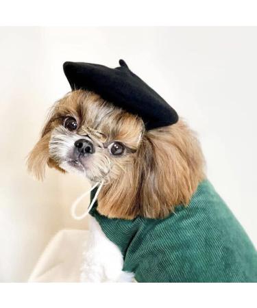 MuYaoPet French Artist Wool Beret Hat for Dog & Cat - Black, One Size - Buy Online on GoSupps.com