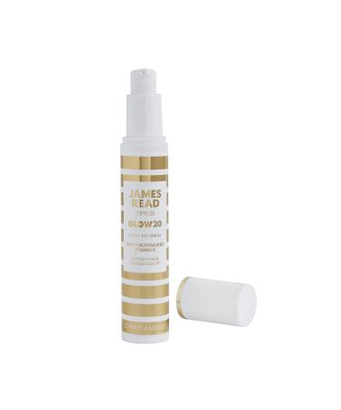 JAMES READ Glow20 Express Facial Tanning Serum 50ml Face Tan, Self Tanner with Vitamin C and Hyaluronic Acid, Colourless Formula, Results in 20 Min, Travel Friendly, Natural Colour