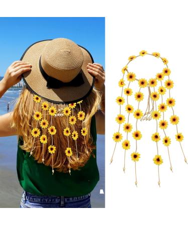 Sunflower Hair Accessories Sunflower Headband Floral Hippie Accessories Flower Wreath Hair for Carnival Wedding - Buy Online on GoSupps.com