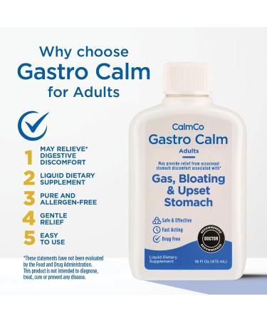 Gastro Calm Liquid Dietary Supplement | Activated Charcoal for Gas Bloating & Upset Stomach - Pure & Allergen-Free - Buy Online on GoSupps.com