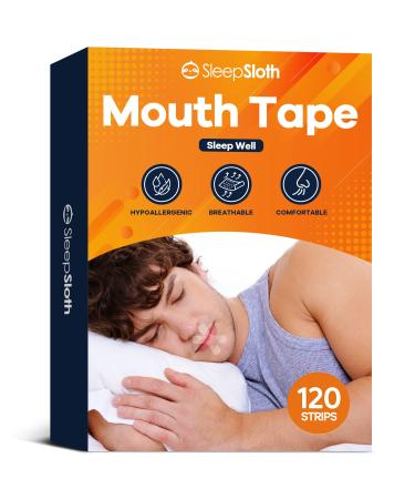 SleepSloth Mouth Tape for Sleeping (120 Count) Anti Snoring Devices for Better Nose Breathing Mouth Tape Nighttime Sleeping Improved Sleeping Snoring Solution Snoring Reduction