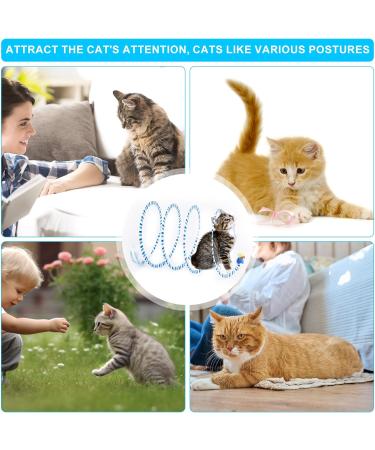 PEUTIER Cat Tunnel Toy 25.6 x 9.8 Inches Folded Cat Tunnel Spring Toy with Feather & Plush Rat S-Shaped Cat Tunnel Tube Toy Collapsible Interactive Cat Toy for Indoor Cats Rabbits Puppies (Blue) - Buy Online on GoSupps.com