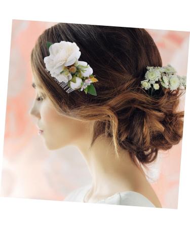 Ipetboom Bridal Hair Accessories Hair Pin Hair Barrettes Tiara Flower Bridal Side Comb Wedding Hair Comb Wedding Bride Hair Comb Hair Comb for Bride Comb for Bridal Tuck Comb Silk Flower - Buy Online on GoSupps.com