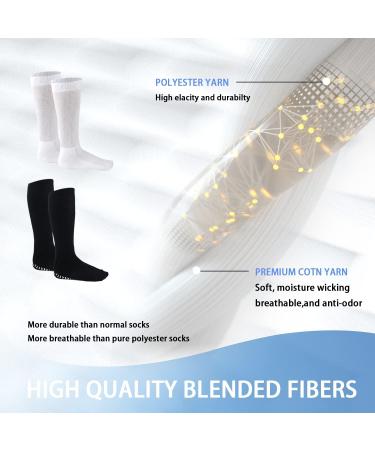 Fibye Extra Wide Socks for Swollen Feet - 2 Pairs Diabetic Edema Neuropathy Socks - Non-Binding Loose Fit - White, Medium - Buy Online on GoSupps.com