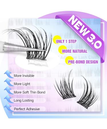 ALICE Self Adhesive Lash Clusters - Natural Reusable Eyelashes | No Glue Needed | 132pcs C Curl Press-On Lashes with Tweezers - DIY Lash Extensions - Buy Online on GoSupps.com