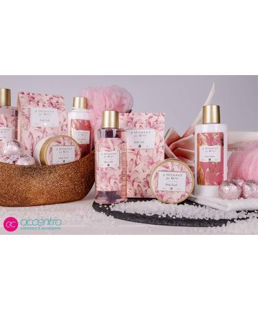 Accentra Luxury Gift Set for Women | Jasmine Scent 9-Piece Bath Set with Shower Gel Bath Salt Body Lotion & More - Buy Online on GoSupps.com
