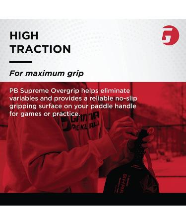 Gamma Sports Pickleball Supreme Overgrip - Easy Apply Grip Tape for Paddles in Pickleball, Badminton, and Squash - Black Tacky Over Wrap Bands - Buy Online on GoSupps.com