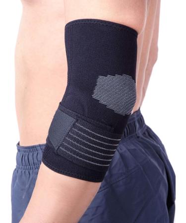 Compression Elbow Brace - Tennis Elbow Sleeve & Support Strap for Tendonitis Relief | Perfect for Golf Tennis & Everyday Use - Black S/M - Buy Online on GoSupps.com
