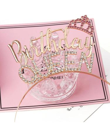 AOPRIE Gold Birthday Queen Crown - Rhinestone Princess Tiara for Girls & Women - Happy Birthday Hair Accessory - Buy Online on GoSupps.com
