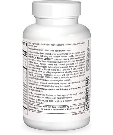 Source Naturals Mushroom Immune Defense - 16 Mushroom Complex - 60 Tablets for Immune Support - Buy Online on GoSupps.com