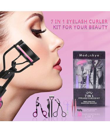 Moduskye 7-in-1 Eyelash Curler Set with 4 Replacement Pads - Long-Lasting Natural Lashes - Buy Online on GoSupps.com