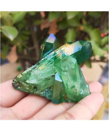 78grams Natural Green Angel Aura Quartz Crystal Cluster Titanium Coating Quartz Cluster Electroplating Stone - Buy Online on GoSupps.com