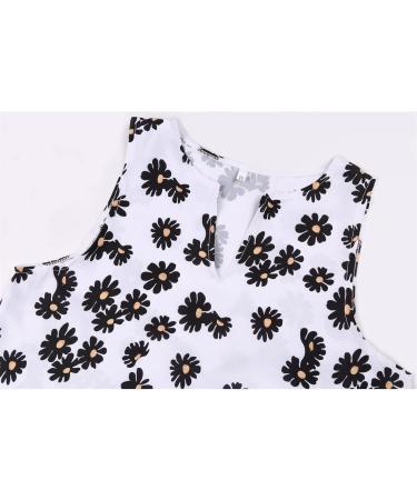Buy Women's Elegant Maxi Dress - A-Line Sleeveless Pleated Casual Summer Dress with V-Neck & Floral Print - M White - International Shipping Available - Buy Online on GoSupps.com