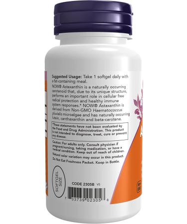 Now Foods Astaxanthin 4 mg - 90 Softgels | Powerful Antioxidant Supplement - Buy Online on GoSupps.com
