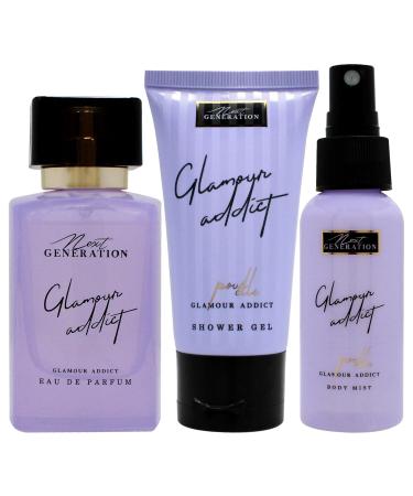 Glamour Addict for Women - 3 Pc Gift Set 1.7oz EDP Spray 1.7oz Body Mist 1.7oz Shower Gel - Buy Online on GoSupps.com