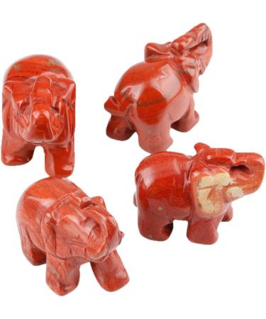 Natural Red Jasper Elephant Figurine 1.5 - Healing Crystal Energy Home Decor - Buy Online on GoSupps.com