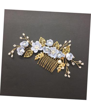 Shop Minkissy Gold Wedding Hair Comb with Blue Rhinestones Perfect Side Clip for Brides & Bridesmaids - Buy Online on GoSupps.com