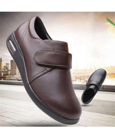 NVBHOF Men's Diabetic Orthopedic Slippers - Memory Foam Extra Wide Soft Indoor Shoes for Elderly Swollen Feet & Plantar Fasciitis | Size 12 - Brown - Buy Online on GoSupps.com